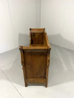 Pamono Antique Oak Bench in Biedermeier Style, 1890s><noscript><img width=