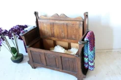 Pamono Antique Oak Bench With Storage