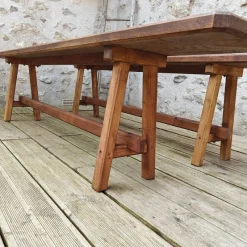 Pamono Antique Oak Benches, 1960s, Set of 2><noscript><img width=