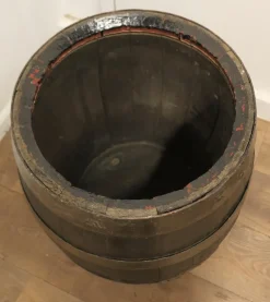 Pamono Antique Oak Brewery Barrel, Table, Log Bin or Christmas Tree , 1890s><noscript><img width=