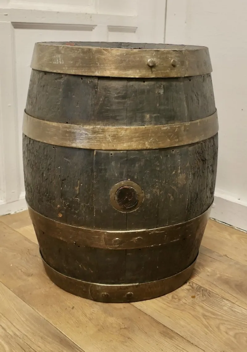 Pamono Antique Oak Brewery Barrel, Table, Log Bin or Christmas Tree , 1890s> Bottles, Carafes & Jugs
