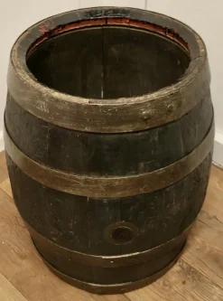 Pamono Antique Oak Brewery Barrel, Table, Log Bin or Christmas Tree , 1890s><noscript><img width=