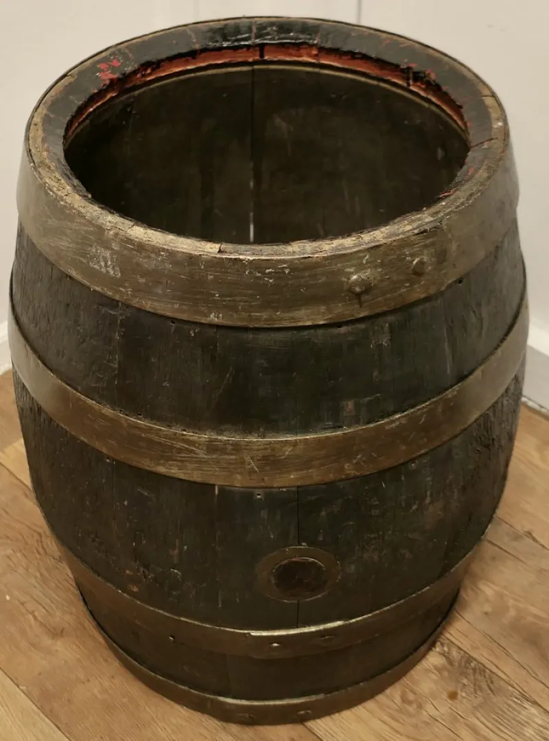 Pamono Antique Oak Brewery Barrel, Table, Log Bin or Christmas Tree , 1890s> Bottles, Carafes & Jugs