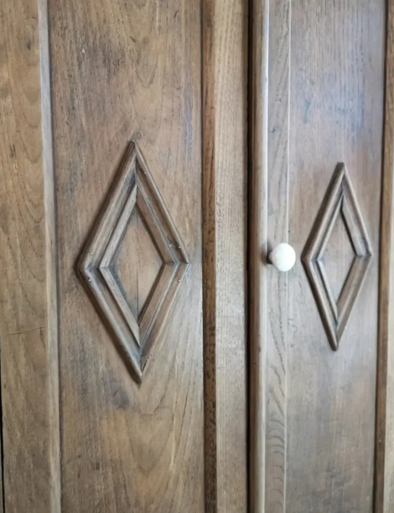 New Pamono Antique Oak Corner Cabinets, 1890, Set of 2