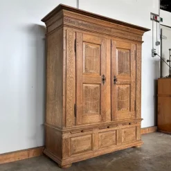 Pamono Antique Oak Cupboard, Germany, 1836><noscript><img width=