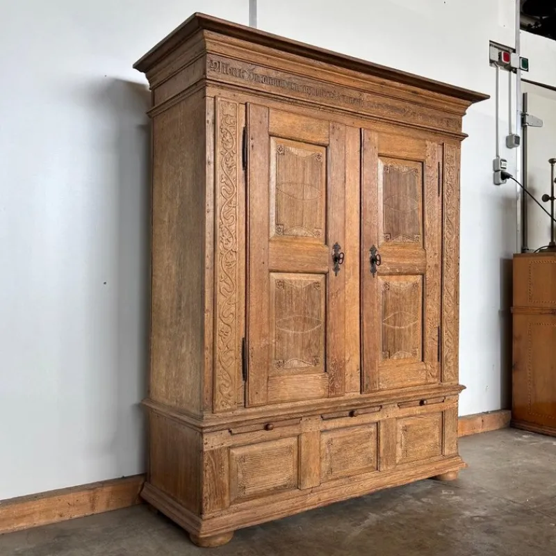 Pamono Antique Oak Cupboard, Germany, 1836> Cabinets & Wardrobes