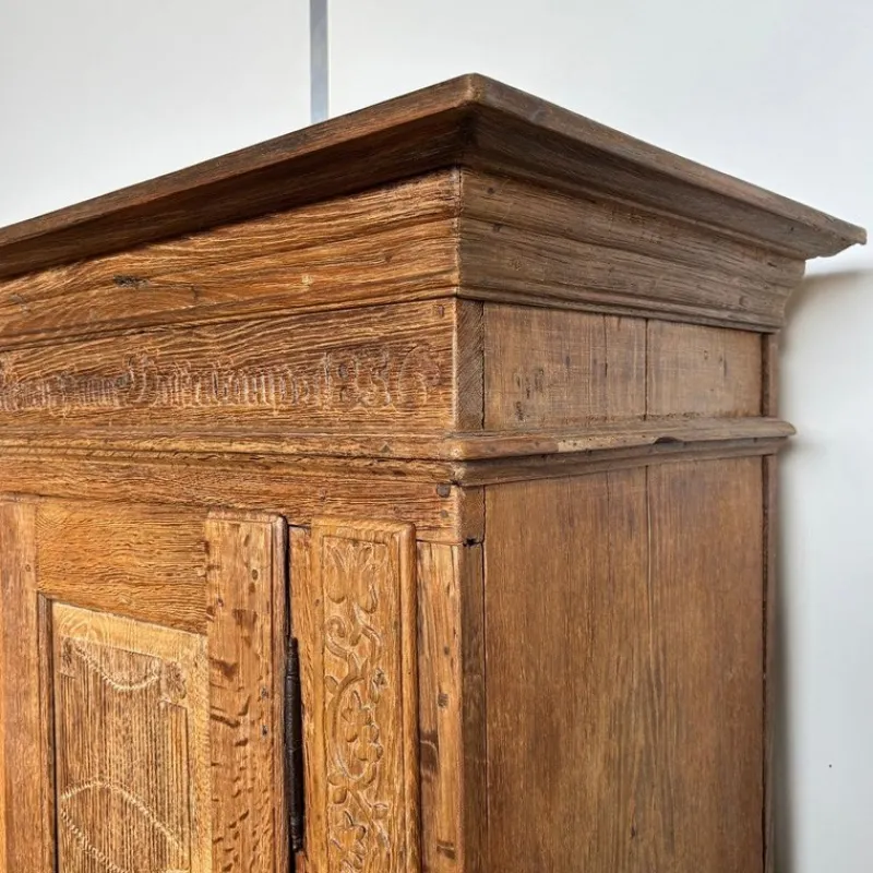 Pamono Antique Oak Cupboard, Germany, 1836> Cabinets & Wardrobes