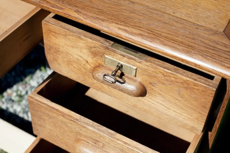 Pamono Antique Oak Desk with Two Workstations, 1890s> Desks