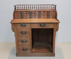 Pamono Antique Oak Old Checkout Counter> Worktables & Workbenches