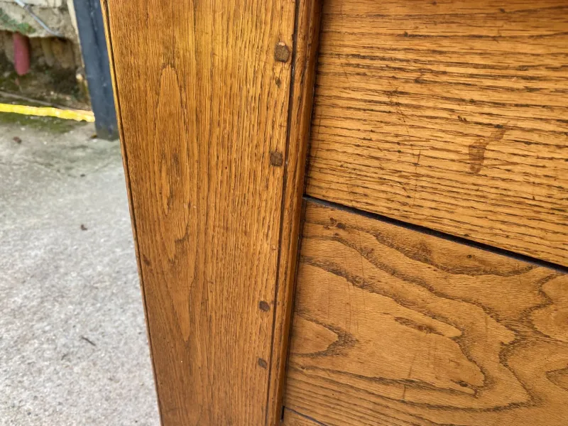 Pamono Antique Oak Trunk, 19th Century