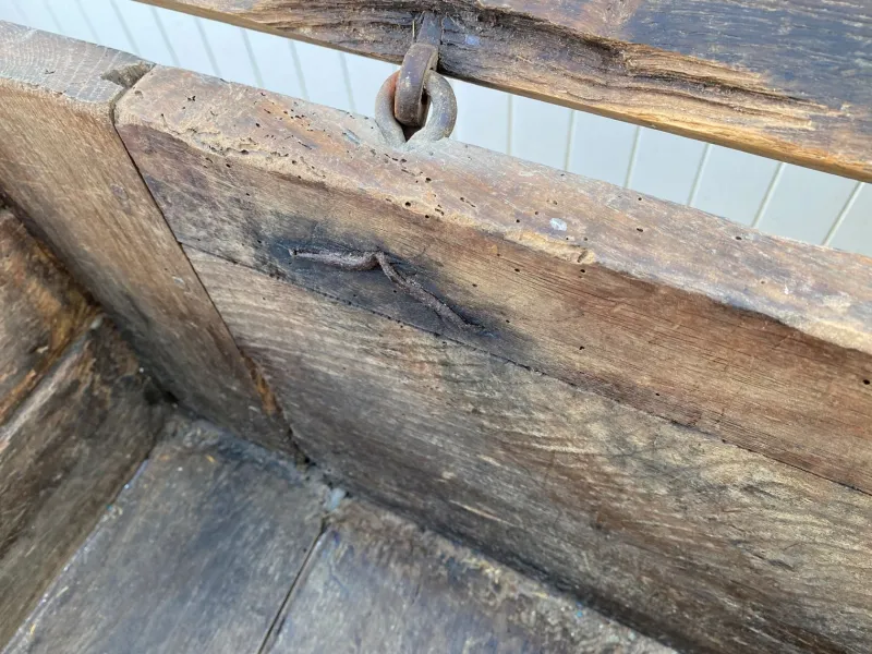Pamono Antique Oak Trunk, 19th Century