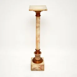 Pamono Antique Onyx and Brass Column, 1910s> Pedestals And Columns