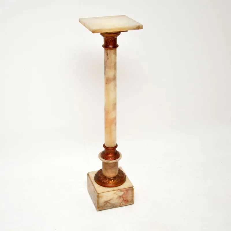 Pamono Antique Onyx and Brass Column, 1910s> Pedestals And Columns