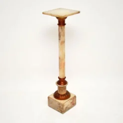 Pamono Antique Onyx and Brass Column, 1910s><noscript><img width=