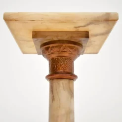 Pamono Antique Onyx and Brass Column, 1910s><noscript><img width=