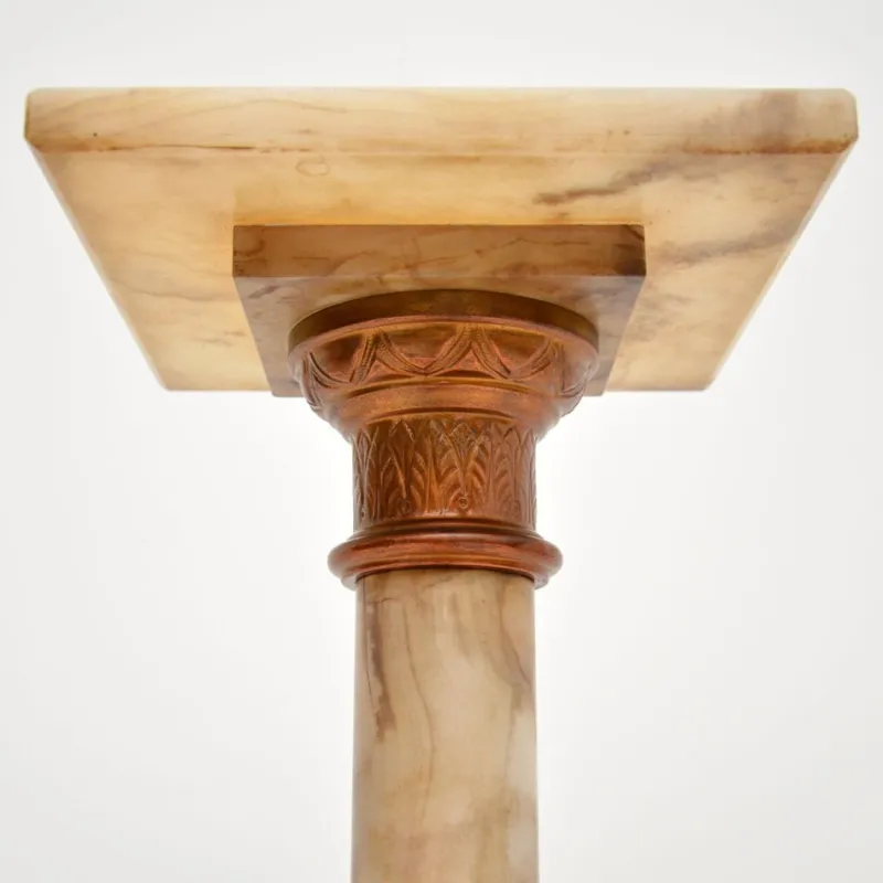 Pamono Antique Onyx and Brass Column, 1910s> Pedestals And Columns