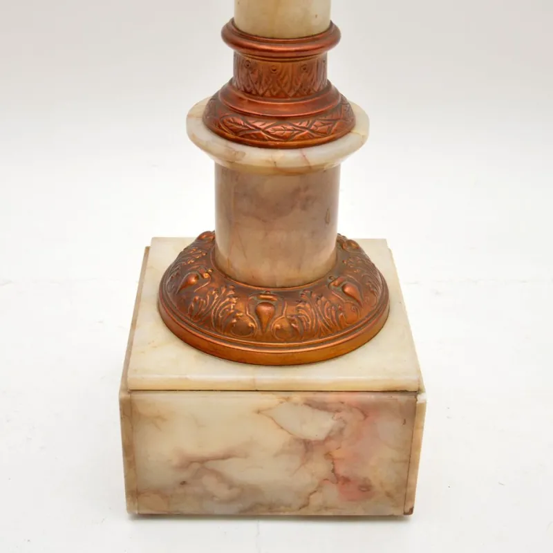 Pamono Antique Onyx and Brass Column, 1910s> Pedestals And Columns