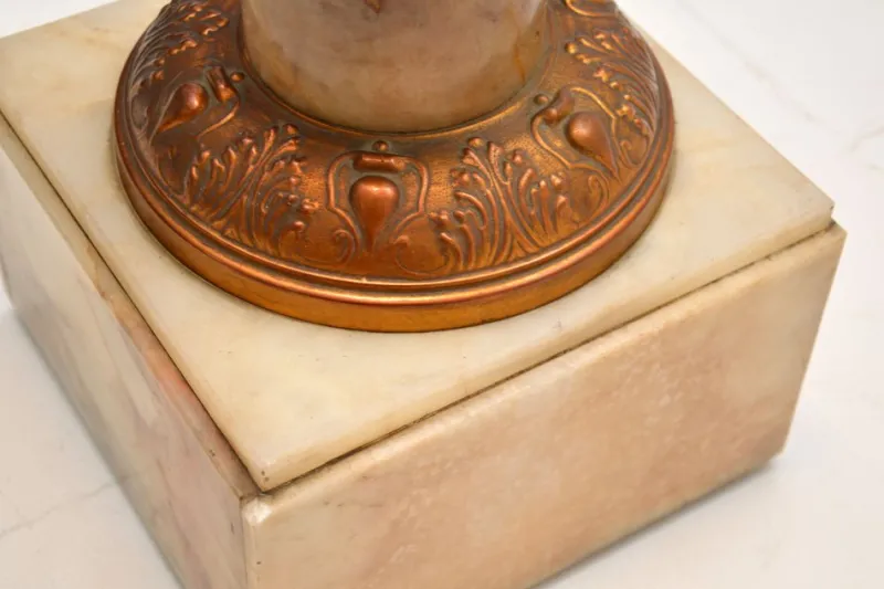Pamono Antique Onyx and Brass Column, 1910s> Pedestals And Columns