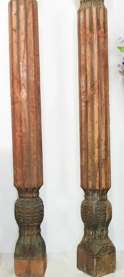 Pamono Antique Orient Hand-Carved Wooden Pillar Column, Swat Valley Pakistan, 1890s><noscript><img width=