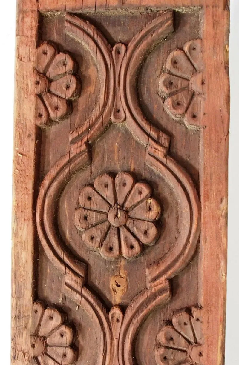 Pamono Antique Orient Hand-Carved Wooden Pillar Column, Swat Valley Pakistan, 1890s> Pedestals And Columns