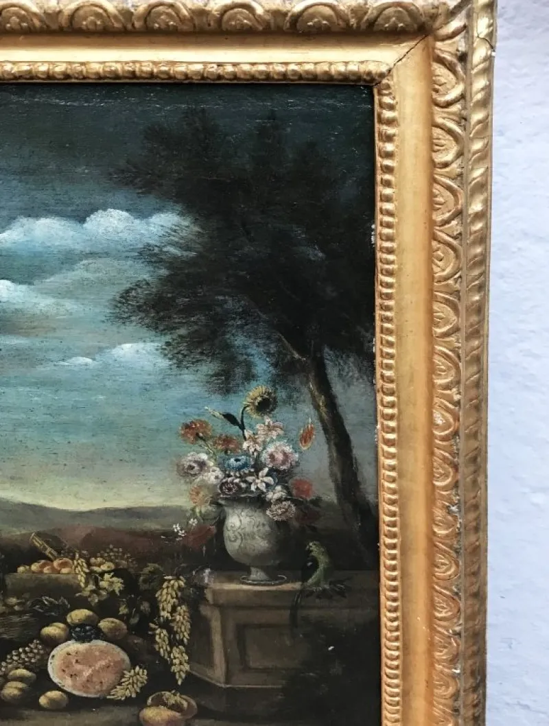 Pamono Antique Paintings, Oil on Canvas, Framed, Set of 2> Classical