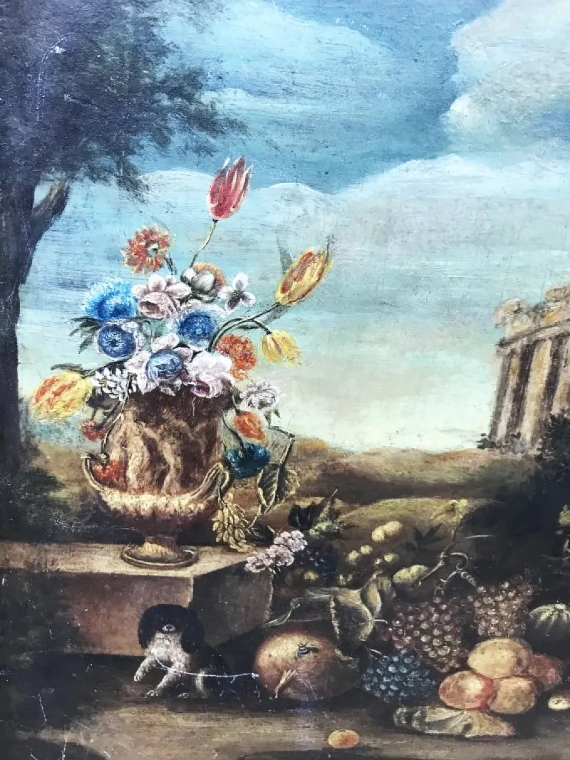 Pamono Antique Paintings, Oil on Canvas, Framed, Set of 2> Classical