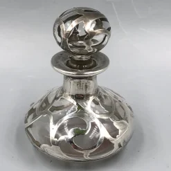 Online Pamono Antique Perfume Bottle in Sterling Silver Overlay, 1900s
