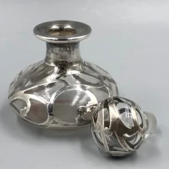 Online Pamono Antique Perfume Bottle in Sterling Silver Overlay, 1900s