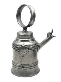Pamono Antique Pewter Bell Jug, Switzerland, 1890s> Bottles, Carafes & Jugs