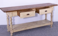 Discount Pamono Antique Pine Dining Table with Waxed Top, 1900s