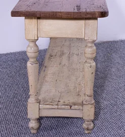 Discount Pamono Antique Pine Dining Table with Waxed Top, 1900s
