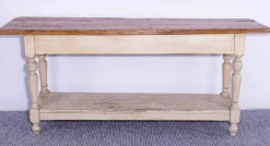 Discount Pamono Antique Pine Dining Table with Waxed Top, 1900s