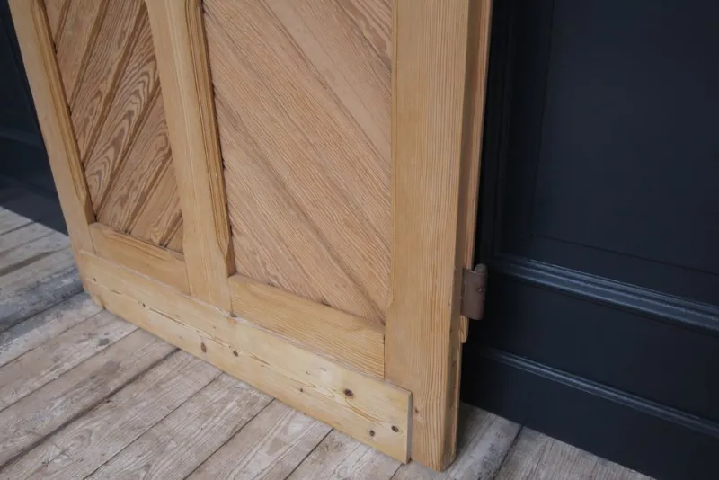 Pamono Antique Pine Door with Glass, 1890s> Architectural Elements