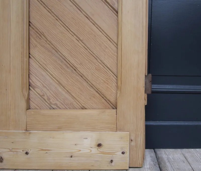 Pamono Antique Pine Door with Glass, 1890s> Architectural Elements