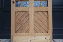 Pamono Antique Pine Door with Glass, 1890s><noscript><img width=