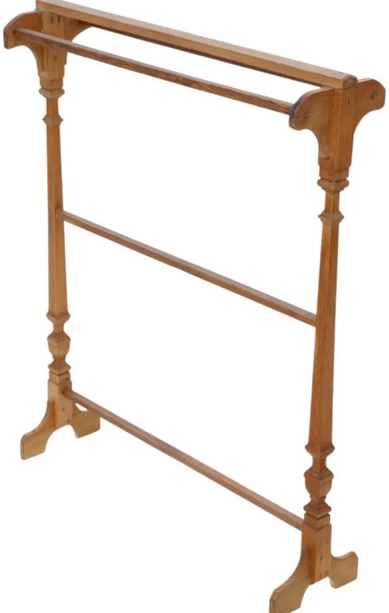 Pamono Antique Pine Towel Rail Stand, 1900s> Racks, Hooks & Valets