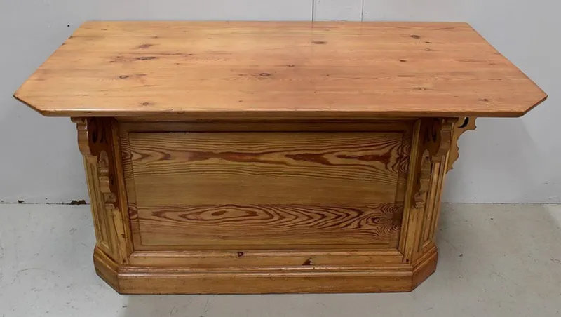 Outlet Pamono Antique PInewood Shop Counter, 1900s