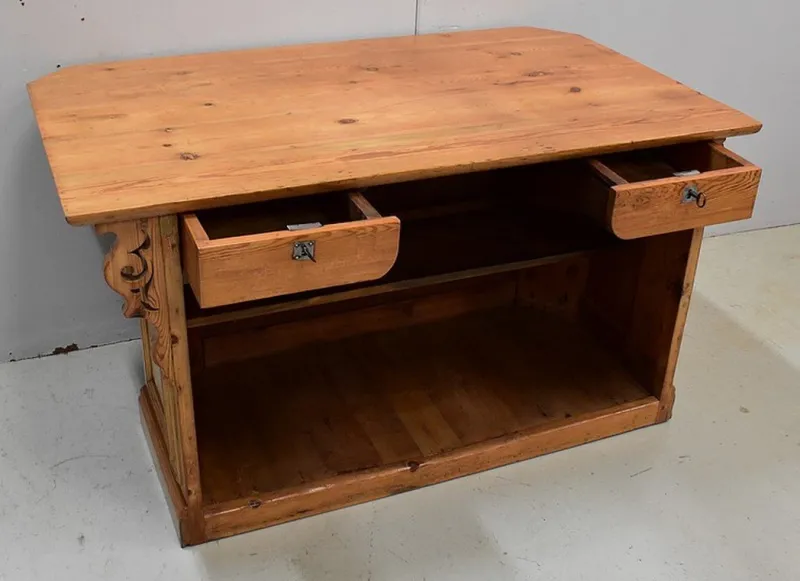 Outlet Pamono Antique PInewood Shop Counter, 1900s