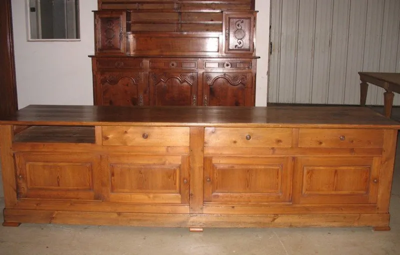 Pamono Antique Pinewood Store Counter