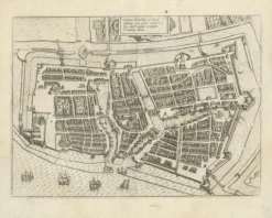 Sale Pamono Antique Plan of Emden in Germany by Guicciardini, 1612