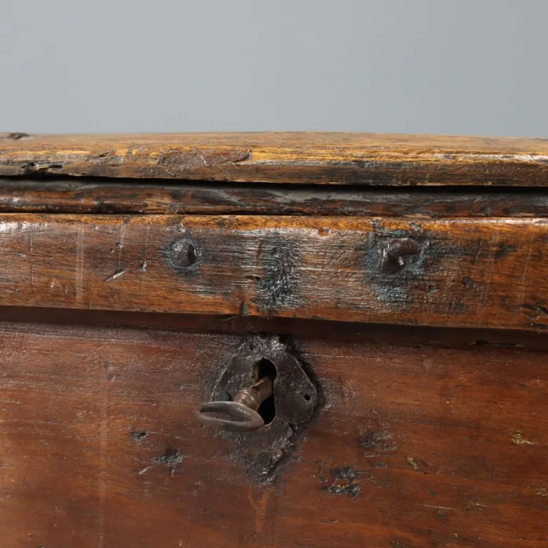 Sale Pamono Antique Poplar Chest with Painted Interior, Italy, 18th Century