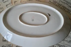 Pamono Antique Porcelain Hand-Painted Oval Serving Dish with Hunting Birds from Limoges> Serving Dishes
