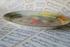 Pamono Antique Porcelain Hand-Painted Oval Serving Dish with Hunting Birds from Limoges> Serving Dishes