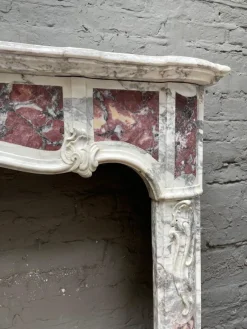 Pamono Antique Provincial Louis XV Style Fireplace Mantel in Marble, 1790