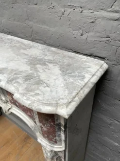 Pamono Antique Provincial Louis XV Style Fireplace Mantel in Marble, 1790