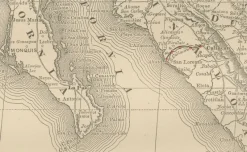 Outlet Pamono Antique Railroad Map of Mexico, 1888