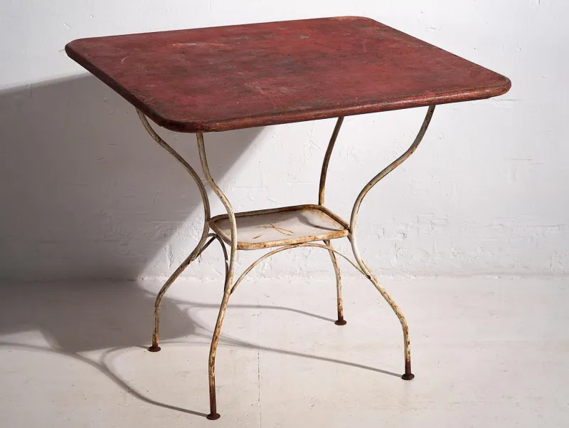 Online Pamono Antique Red Garden Table, 1920s