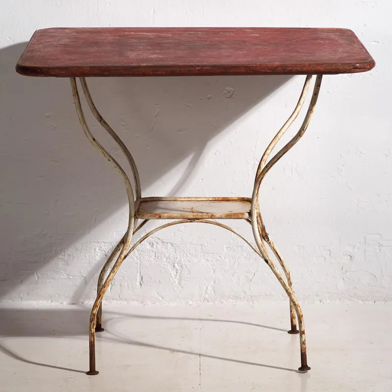 Online Pamono Antique Red Garden Table, 1920s