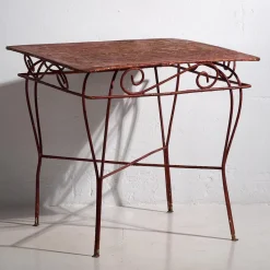Clearance Pamono Antique Red Garden Table, 1920s