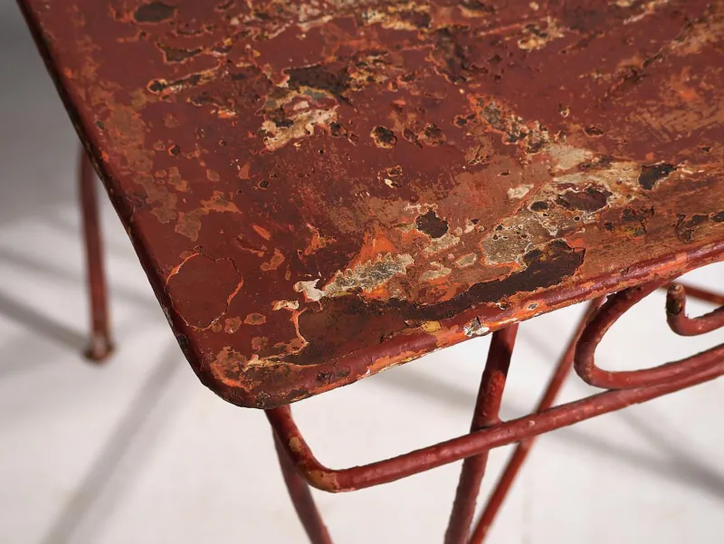 Clearance Pamono Antique Red Garden Table, 1920s